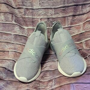 Adidas Gray Slip-On Sneakers with Knit Upper